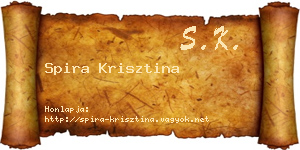 Spira Krisztina névjegykártya